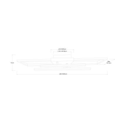 Globo - LED mennyezeti lámpatest LED/24W/230V 3000K 20x80 cm