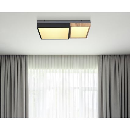 Globo 67286-30 - LED mennyezeti lámpatest GUNDI LED/30W/230V 35x65 cm barna/fekete