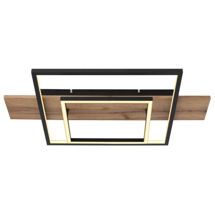 Globo 67289D - Dimmelhető LED mennyezeti lámpa VANNI LED/24W/230V 40x60 cm barna/fekete