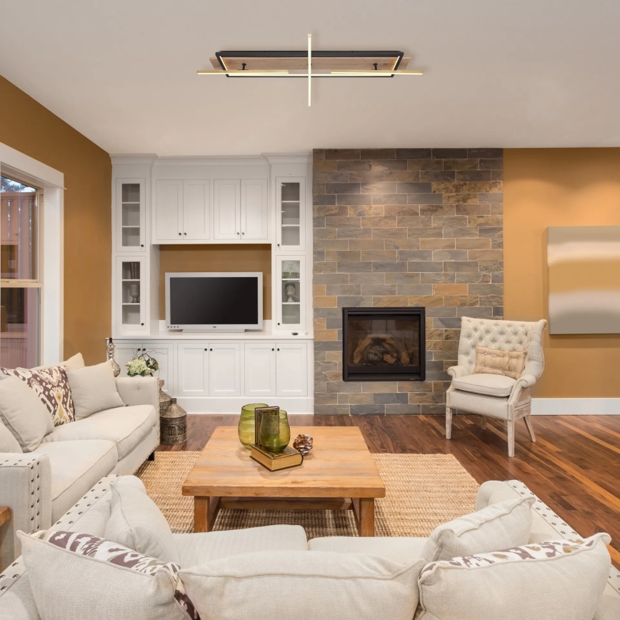 Globo 67296D2 - LED mennyezeti lámpatest BEATRIX LED/48W/230V 60,5x100 cm barna