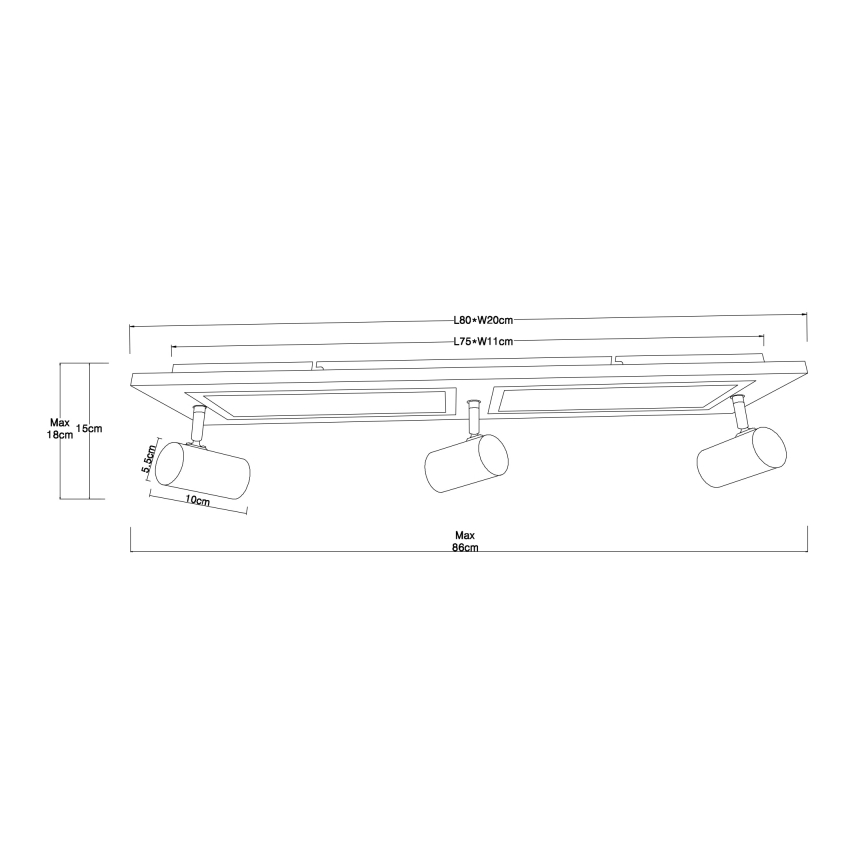 Globo - LED spotlámpa LED/24W/230V + 3xGU10/5W