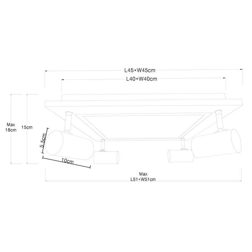 Globo - LED spotlámpa 4xGU10/5W/230V + LED/24W/230V