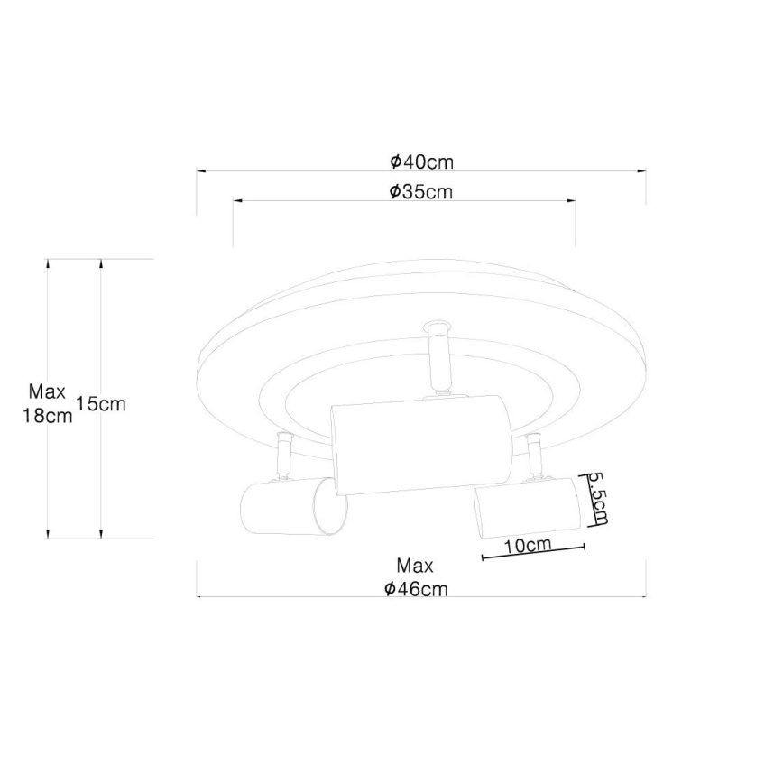 Globo - LED Spotlámpa 3xGU10/5W/230V + LED/15W/230V