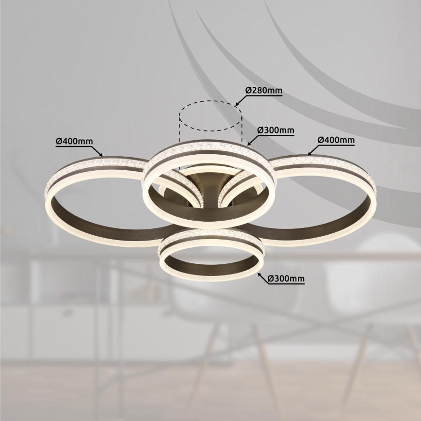 Globo - LED Dimmelhető mennyezeti lámpa LED/90W/230V 2700K-6000K + távirányítás