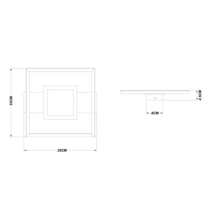 Globo - LED mennyezeti lámpatest LED/18W/230V 3000K 35x33 cm
