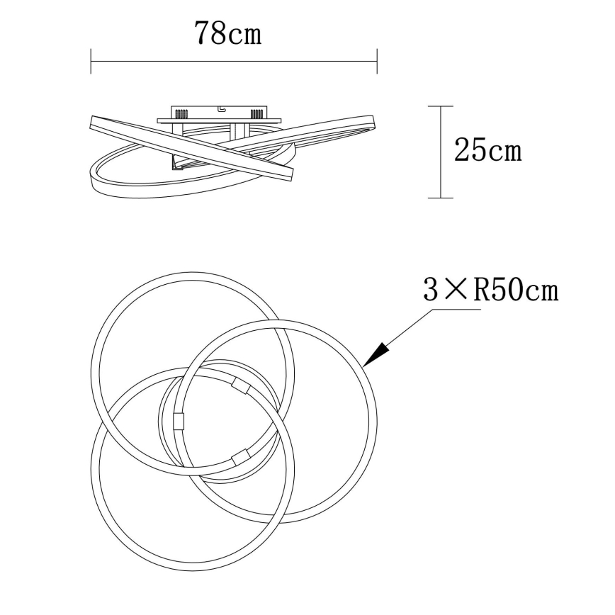 Globo - fényerőszabályozható LED mennyezeti lámpatest LED/75W/230V 2700-6000K Ø 78 cm + távirányító
