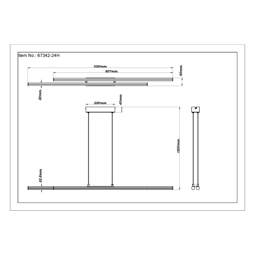 Globo - LED Csillár zsinóron LED/24W/230V 3000K fekete
