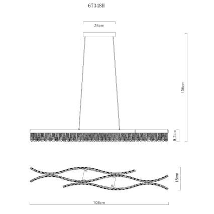 Globo - LED Csillár zsinóron LED/35W/230V 3200K matt króm