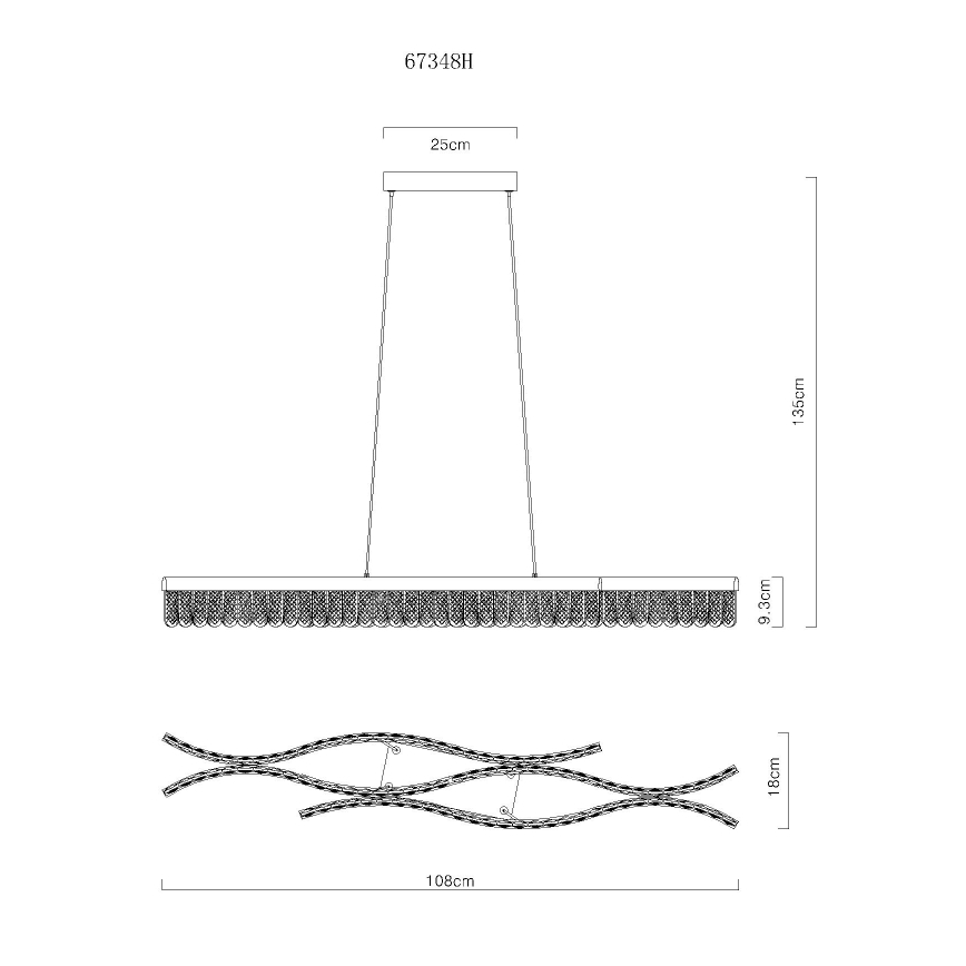 Globo - LED Csillár zsinóron LED/35W/230V 3200K matt króm