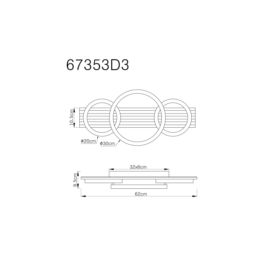Globo - LED Mennyezeti lámpa LED/24W/230V 3000K 30x62 cm