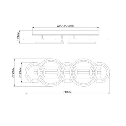Globo - LED mennyezeti lámpa LED/34W/230V 3000/4200/6000K