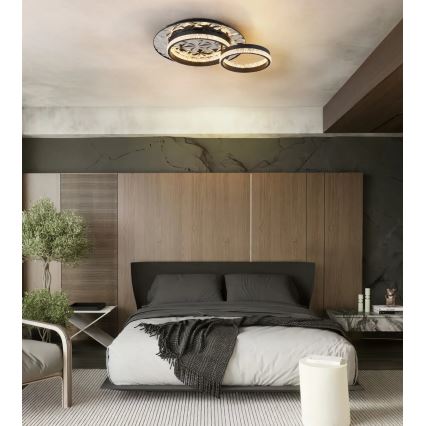 Globo - LED Mennyezeti lámpa LED/24W/230V 3000K 40x50,5 cm fekete/fényezett króm