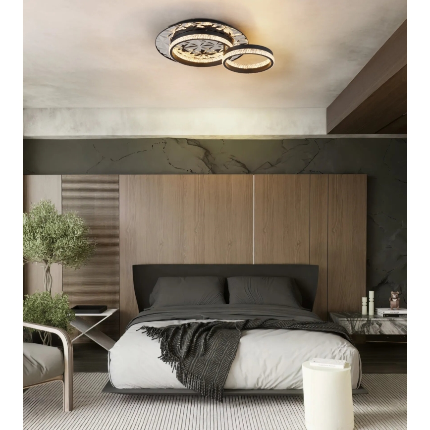 Globo - LED Mennyezeti lámpa LED/24W/230V 3000K 40x50,5 cm fekete/fényezett króm