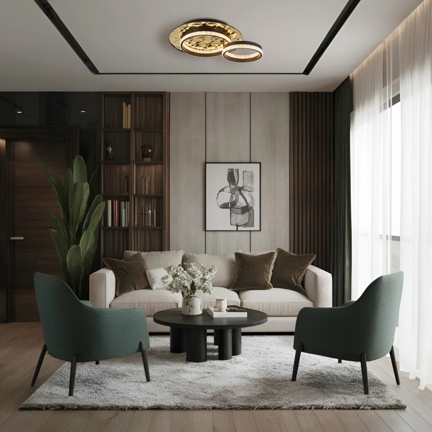 Globo - LED Mennyezeti lámpa LED/24W/230V 3000K 40x50,5 cm fekete/arany