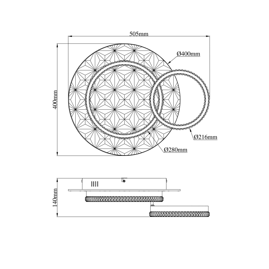 Globo - LED Mennyezeti lámpa LED/24W/230V 3000K 40x50,5 cm fekete/arany