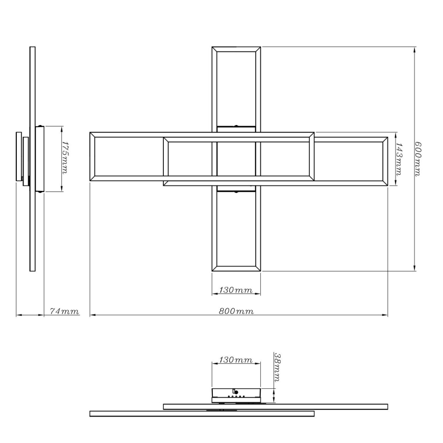 Globo - LED mennyezeti lámpa LED/55W/230V 3000K 80x60 cm