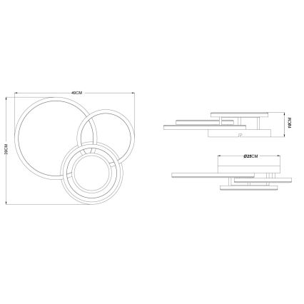Globo - LED mennyezeti lámpa LED/40W/230V 3000K 49x39 cm