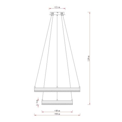Globo - LED dimmelhető függeszték kábellel LED/60W/230V 2700-6000K + távirányító