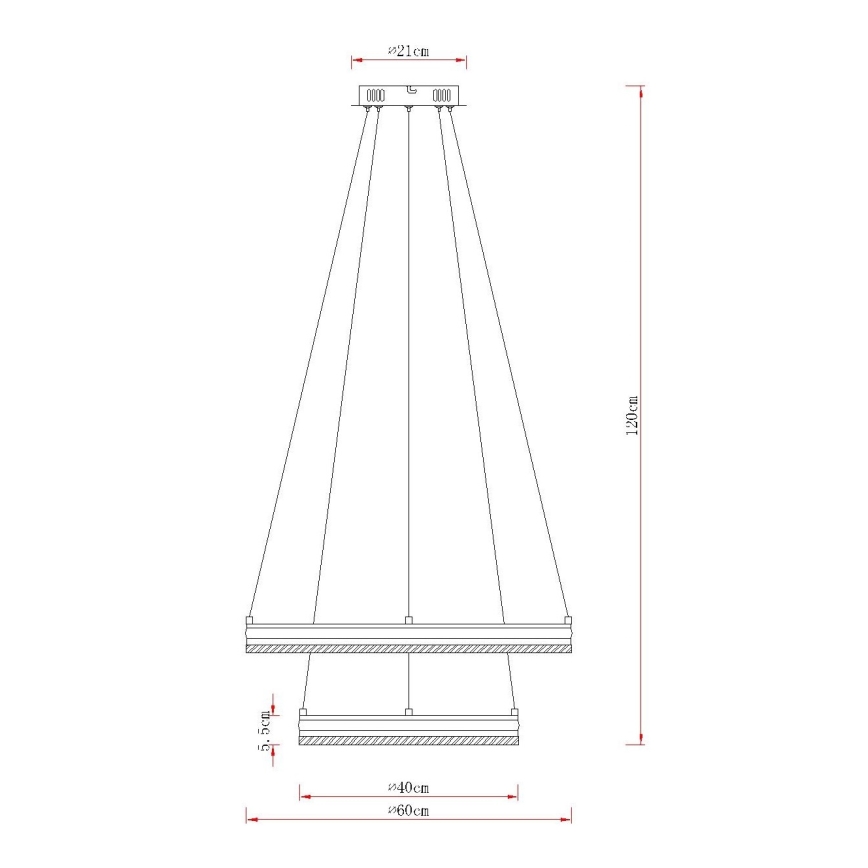 Globo - LED dimmelhető függeszték kábellel LED/60W/230V 2700-6000K + távirányító