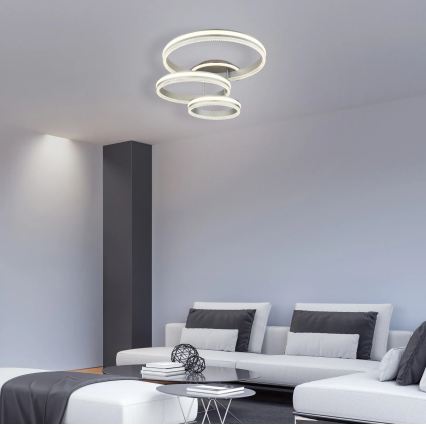 Globo - Dimmelhető LED mennyezeti lámpatest LED/72W/230V 2700-6000K ezüstszínű + távirányító