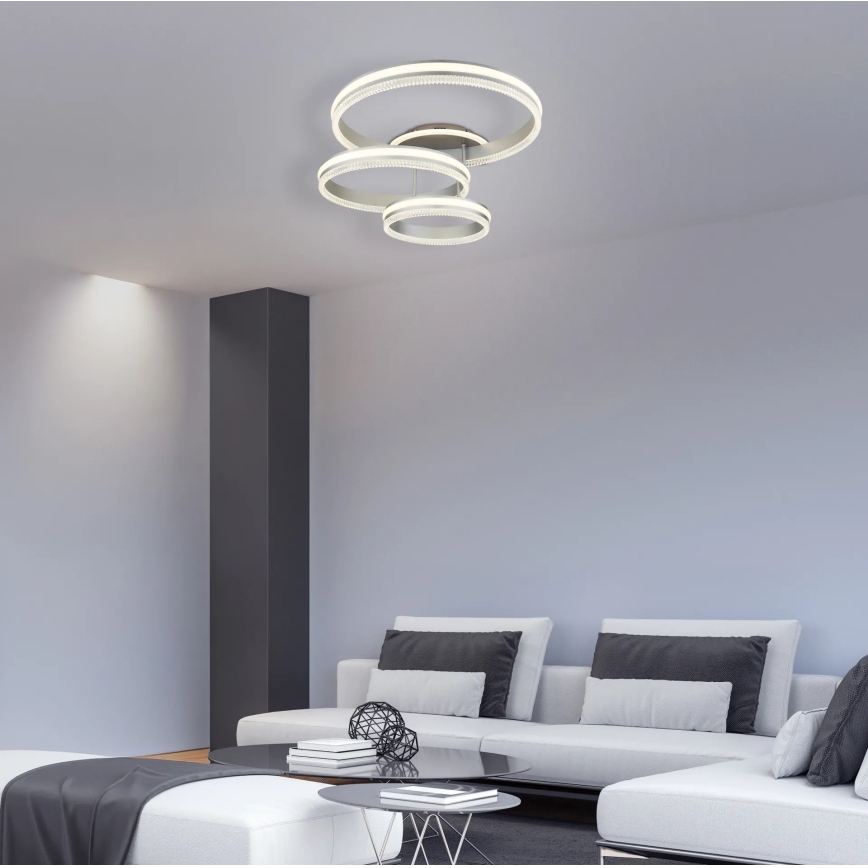 Globo - Dimmelhető LED mennyezeti lámpatest LED/72W/230V 2700-6000K ezüstszínű + távirányító