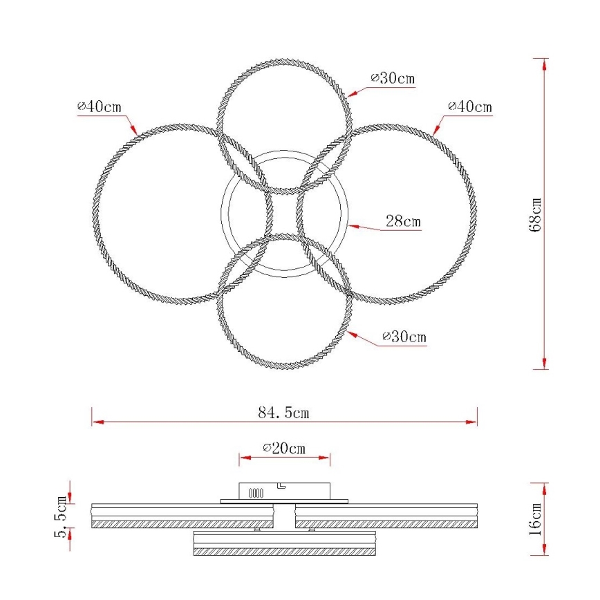 Globo - LED Fényerőszabályozható mennyezeti lámpatest LED/90W/230V 2700-6000K ezüstszínű + távirányító