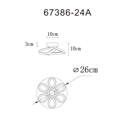 Globo - LED mennyezeti lámpa LED/24W/230V 2700/4000/6000K átmérő 26 cm fekete