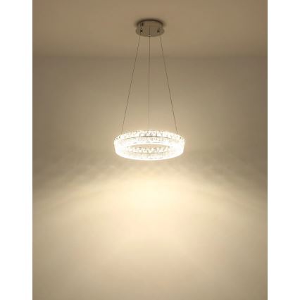 Globo - LED fényerőszabályozható kábelen függesztett csillár LED/24W/230V 2700-6000K átlátszó + távirányító