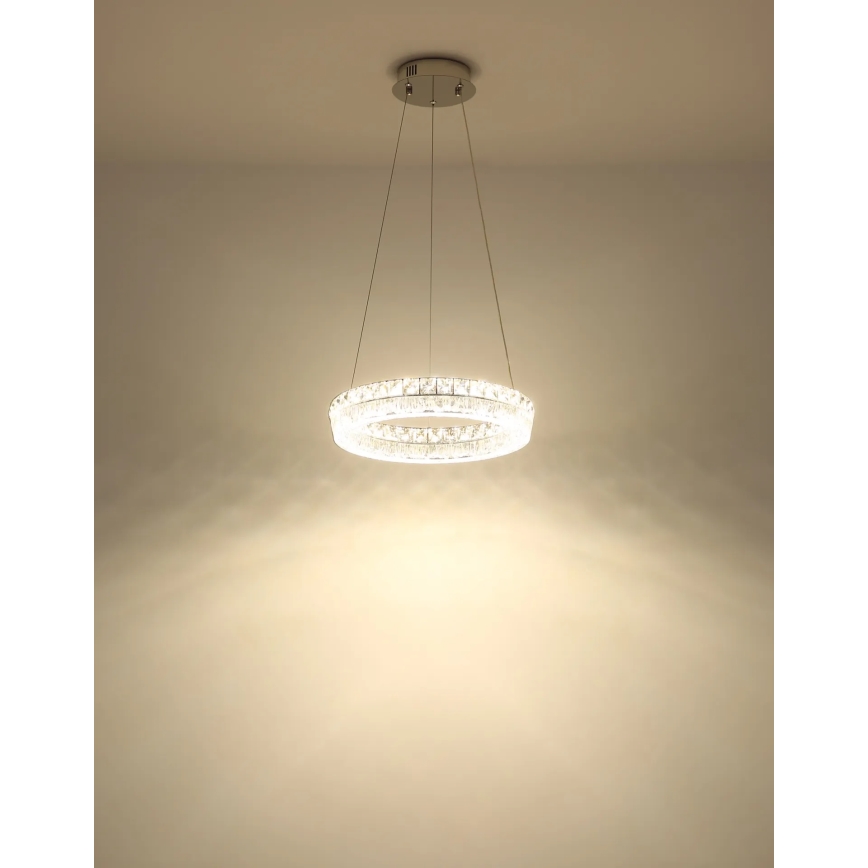 Globo - LED fényerőszabályozható kábelen függesztett csillár LED/24W/230V 2700-6000K átlátszó + távirányító