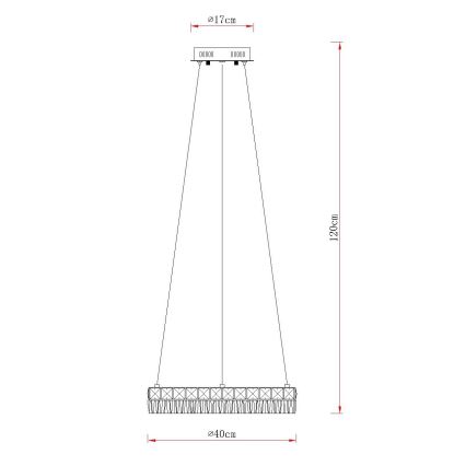 Globo - LED fényerőszabályozható kábelen függesztett csillár LED/24W/230V 2700-6000K átlátszó + távirányító