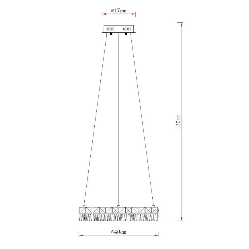 Globo - LED fényerőszabályozható kábelen függesztett csillár LED/24W/230V 2700-6000K átlátszó + távirányító