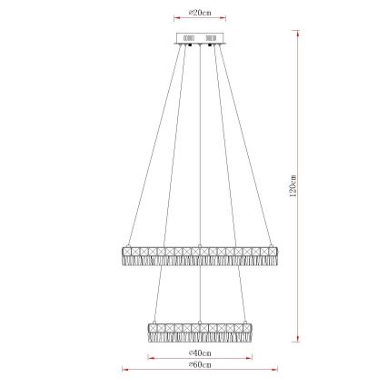 Globo - Dimmelhető LED csillár kábelen LED/60W/230V 2700-6000K átlátszó + távirányító