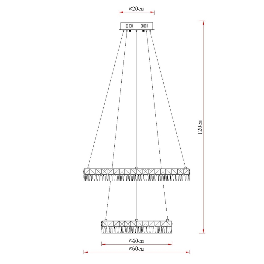 Globo - Dimmelhető LED csillár kábelen LED/60W/230V 2700-6000K átlátszó + távirányító