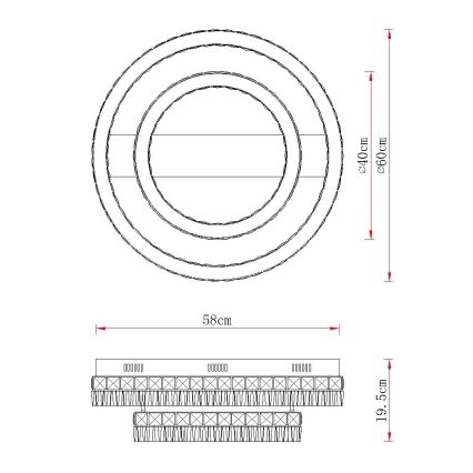 Globo - LED dimmelhető mennyezeti lámpatest LED/60W/230V 2700-6000K átlátszó + távirányító
