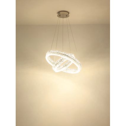 Globo - LED fényerőszabályozható kábelcsillár LED/72W/230V 2700-6000K átlátszó + távirányító
