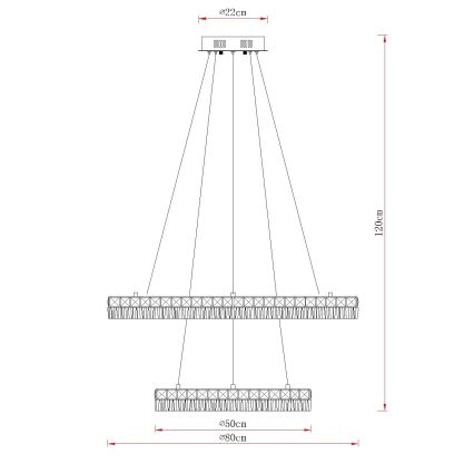Globo - LED fényerőszabályozható kábelcsillár LED/72W/230V 2700-6000K átlátszó + távirányító