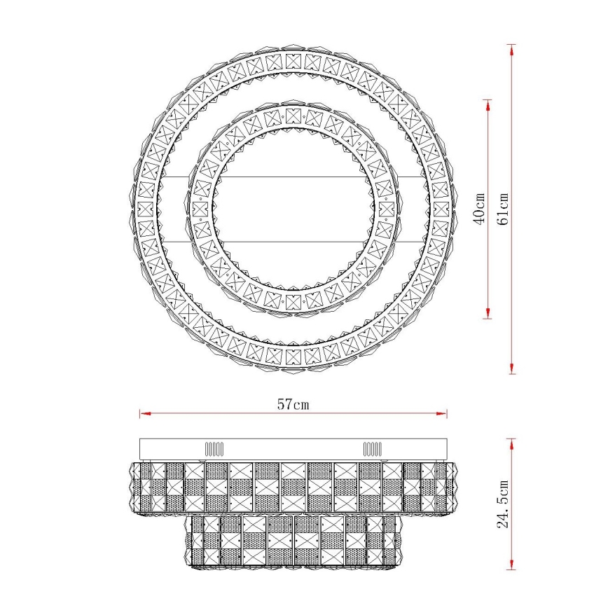 Globo - Fényerőszabályozható LED mennyezeti lámpa LED/55W/230V 2700-6000K átmérő 61 cm + távirányító