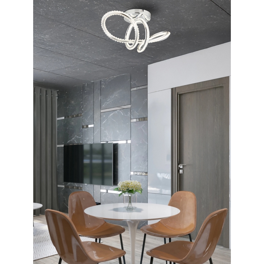 Globo - LED dimmelhető mennyezeti lámpa LED/40W/230V 2700-6000K fényes króm + távirányító