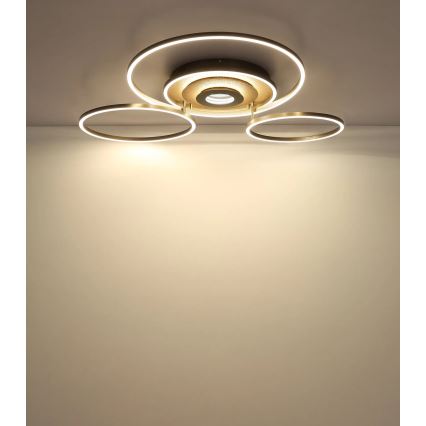 Globo - LED Dimmelhető mennyezeti lámpatest LED/60W/230V 2700-6500K 80,8x99,2 cm sárgaréz + távirányító