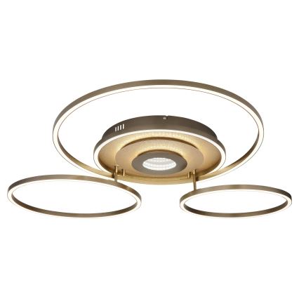 Globo - LED Dimmelhető mennyezeti lámpatest LED/60W/230V 2700-6500K 80,8x99,2 cm sárgaréz + távirányító