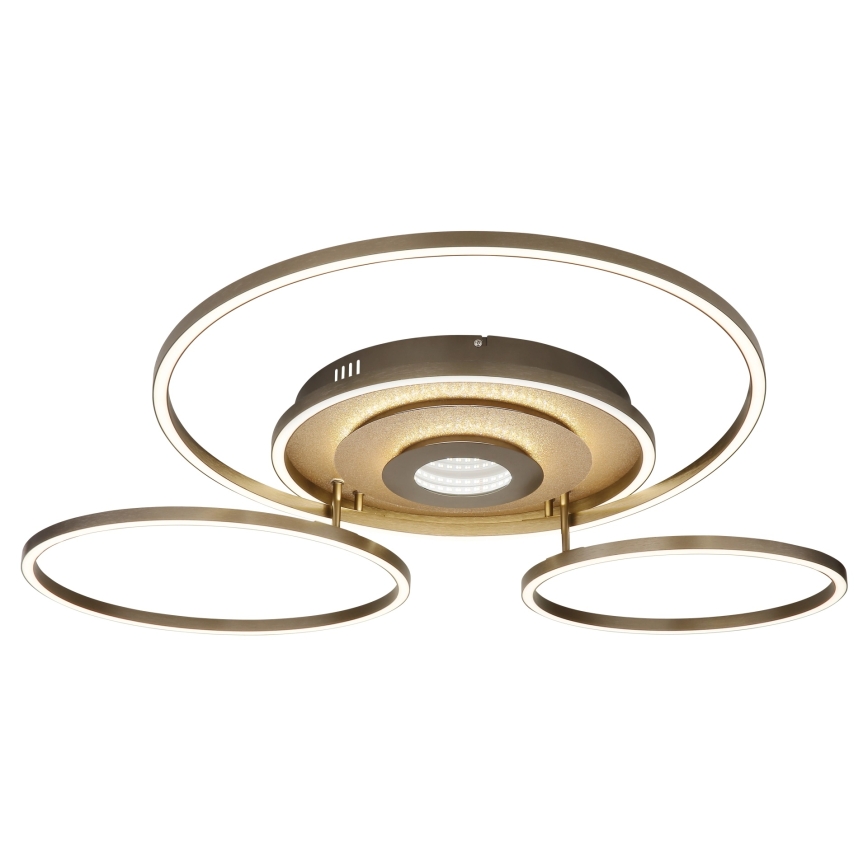 Globo - LED Dimmelhető mennyezeti lámpatest LED/60W/230V 2700-6500K 80,8x99,2 cm sárgaréz + távirányító