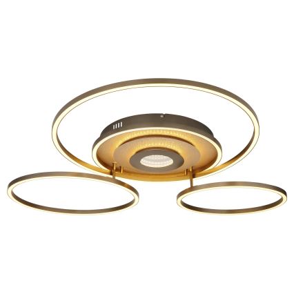Globo - LED Dimmelhető mennyezeti lámpatest LED/60W/230V 2700-6500K 80,8x99,2 cm sárgaréz + távirányító