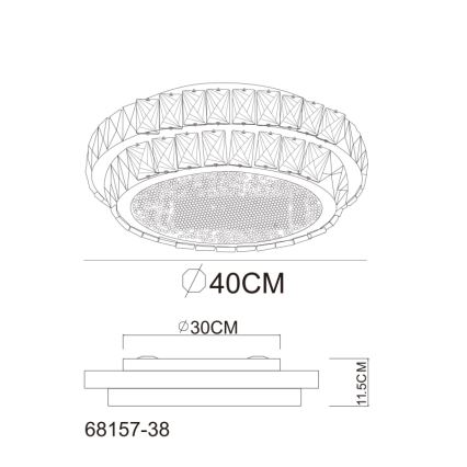 Globo - Dimmelhető mennyezeti LED lámpa LED/38W/230V 2700-6000K átmérő 40 cm + távirányító