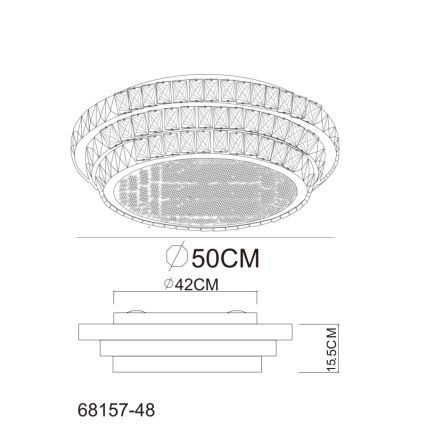 Globo - LED dimmelhető mennyezeti lámpa LED/48W/230V 2700-6000K átmérő 50 cm fehér + távirányító