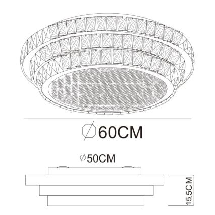 Globo - LED dimmelhető mennyezeti lámpa LED/58W/230V 2700-6000K átm. 60 cm, fehér + távirányító