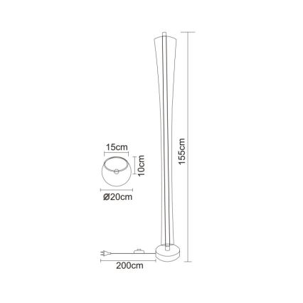 Globo - LED állólámpa LED/48W/230V 2700/4000/6000K