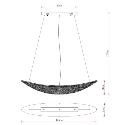 Globo - LED dimmelhető kábeles függőlámpa LED/40W/230V 2700-6000K fényes króm + távirányító