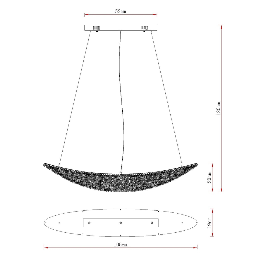 Globo - LED dimmelhető kábeles függőlámpa LED/40W/230V 2700-6000K fényes króm + távirányító