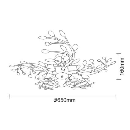 Globo - Falra szerelhető mennyezeti csillár 5xE14/40W/230V