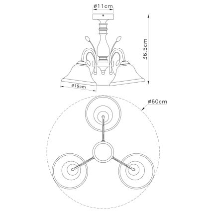 Globo - Mennyezeti lámpa 3xE27/60W/230V
